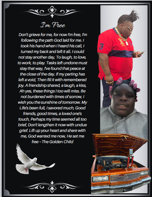 Homegoing Celebration Program Black & Silver