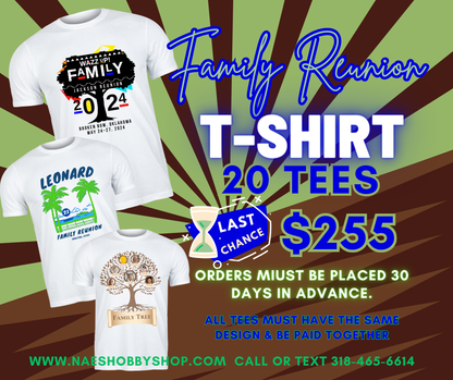 Exclusive Deal 20 for $255 Family Tees